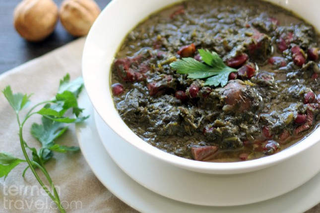 A Bowl of Ghormeh Sabzi, A Famous Persian Dish, Iran - Termeh Travel