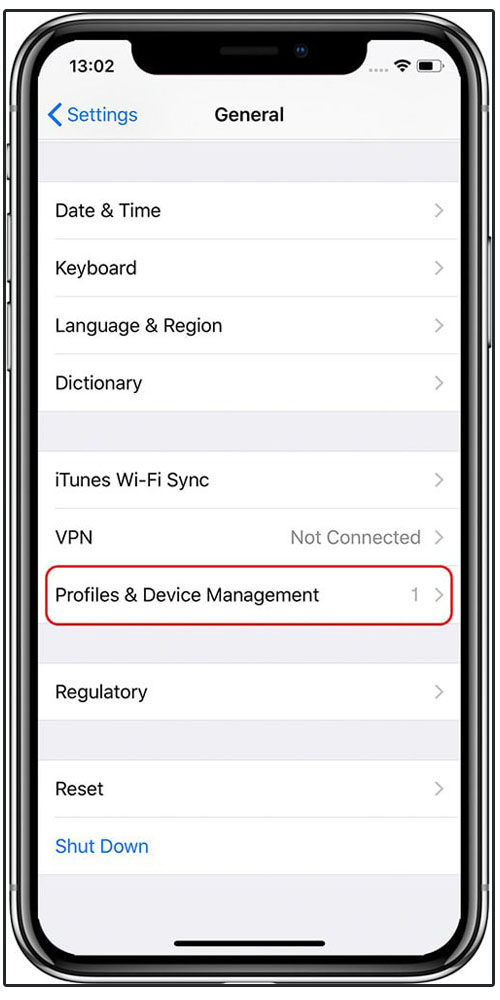 Iphone screen-grab of Snapp Installation settings - Termeh Travel