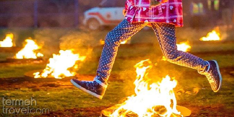 Jumping over fire in Chaharshanbeh Souri- Termeh Travel