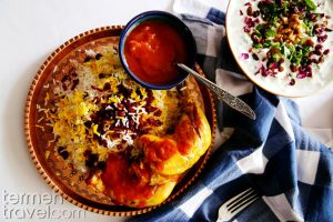 Zereshk Polo, Persian Sunshine Rice with Chicken