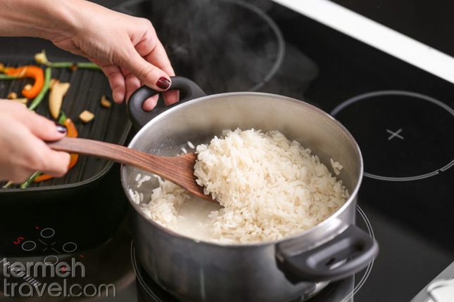 Cooking rice- Termeh Travel