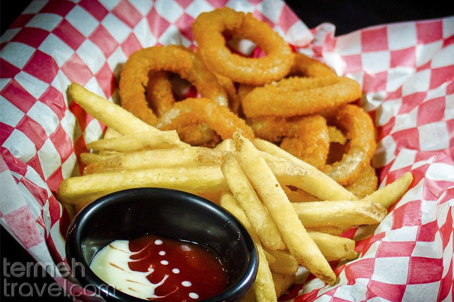 Fries and onion rings- Termeh Travel