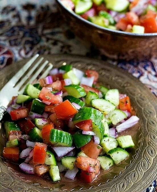 Salad Shirazi - Diced Tomatoes and Cucumber- Iranian Side dish