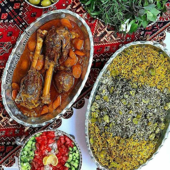 Baghali Polo - Dill rice and lamb shanks - Iranian Dish