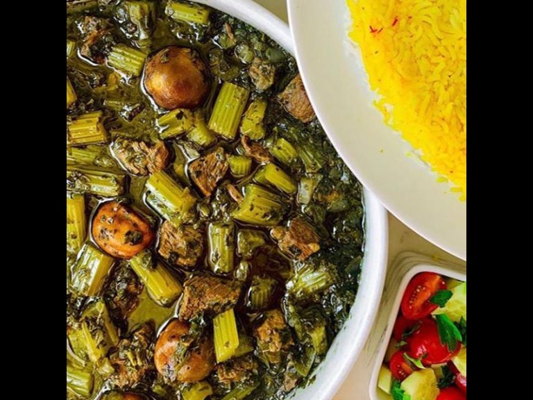 Khoresh Karafs, an Iranian celery and lamb stew
