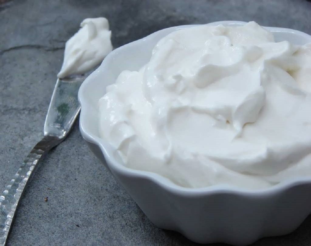 Persian strained yogurt in white bowl