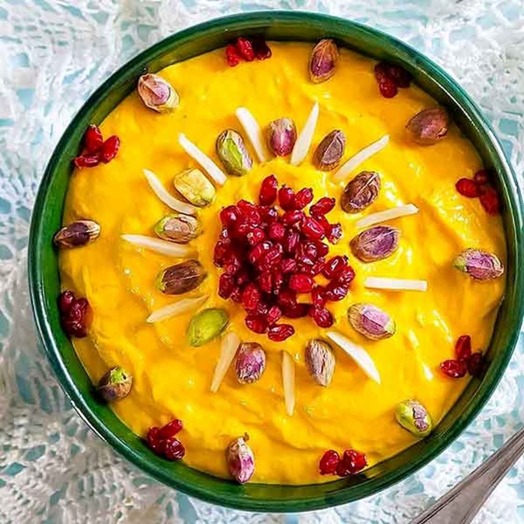 Khoresht Mast - Saffron Lamb Pudding - Iranian Side Dish